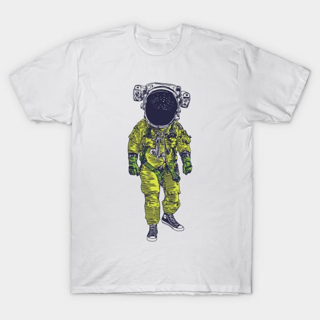 Astronaut on Sneakers T-Shirt by jafaris